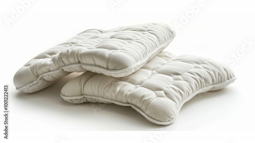 Orthopedic pillows and supports for providing comfort and support during rest and sleep isolated on white background