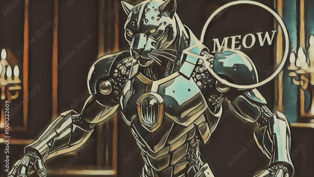Panther robot said meow. Panther robot said meow.