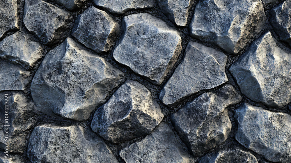 Close-up texture of a rough, gray stone wall. Close-up texture of a rough, gray stone wall.