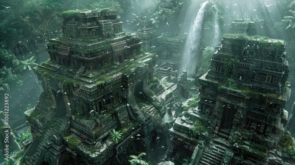 Naklejka premium Ancient ruins of high prehistoric value, ideal for a magical fantasy world backdrop.