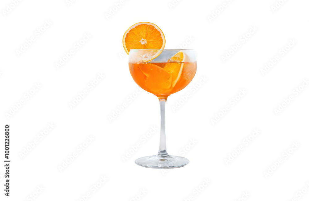 Aperol Spritz Cocktail with ice on transparent background Aperol Spritz Cocktail with ice on transparent background