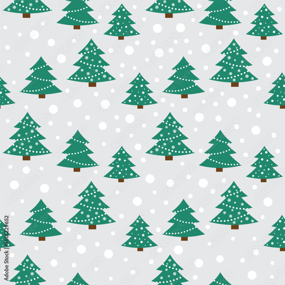 Fototapeta premium Winter holidays seamless pattern, background, wallpaper with Christmas tree silhouettes