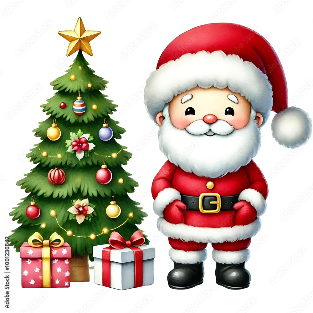 Christmas Tree and Christmas Festive Illustration Clipart Christmas Tree and Christmas Festive Illustration Clipart