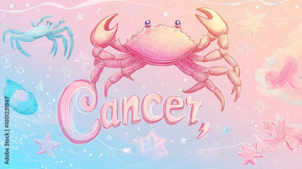 Zodiac Cancer Illustration Zodiac Cancer Illustration