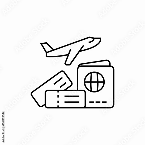 airplane flight holiday icon sign vector