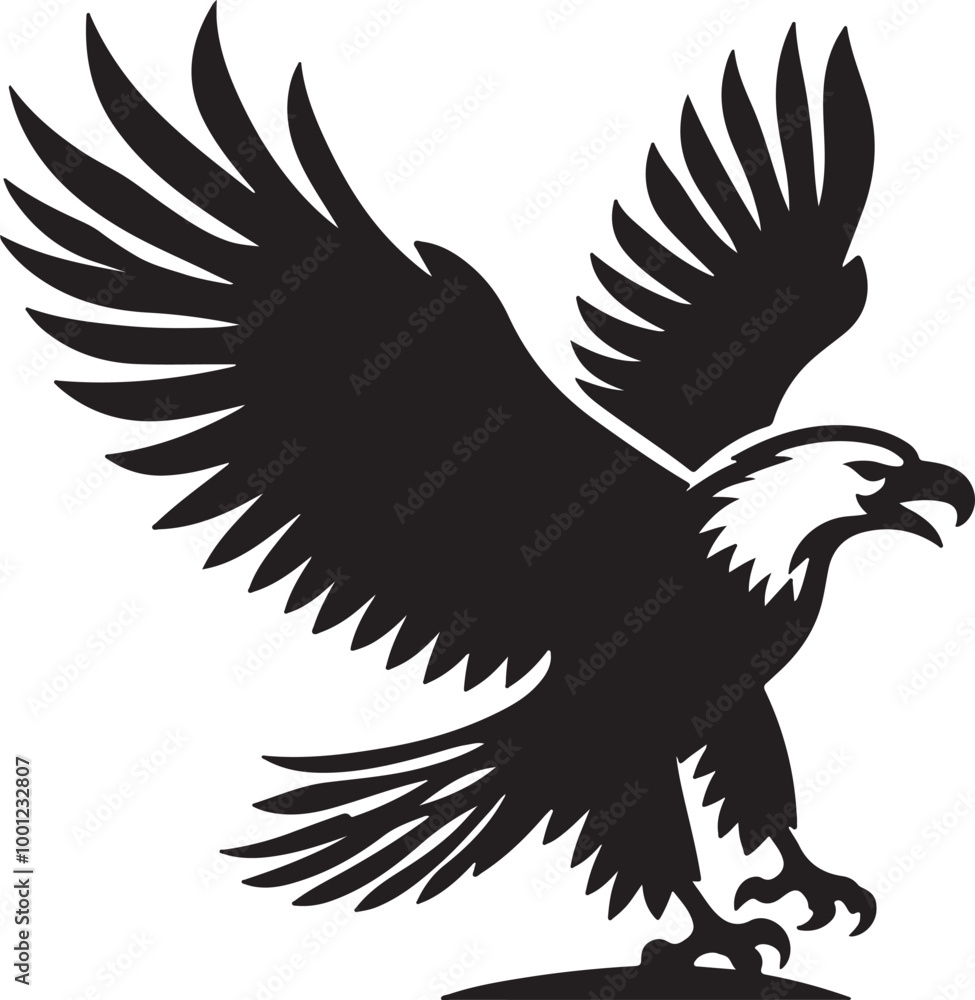 Obraz premium African Fish Eagle black and white vector design