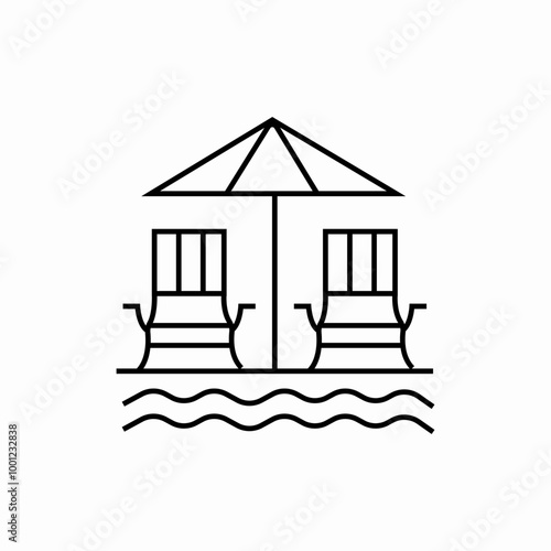 pool rest icon sign vector