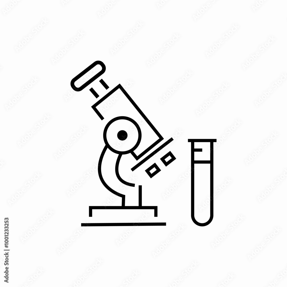 tests under microscope icon sign vector tests under microscope icon sign vector