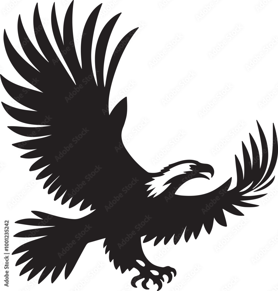 Fototapeta premium African Fish Eagle black and white vector design