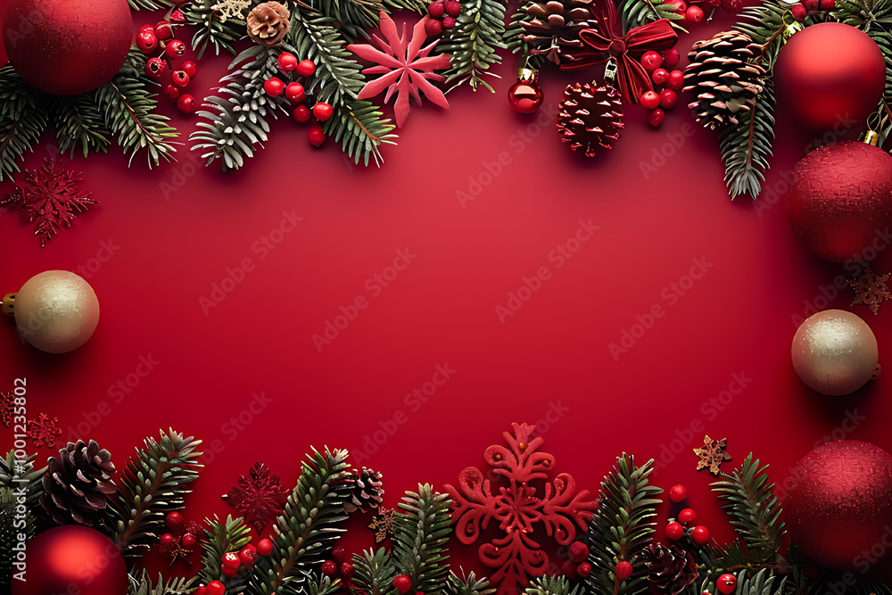 Christmas template on red background. Christmas template on red background.