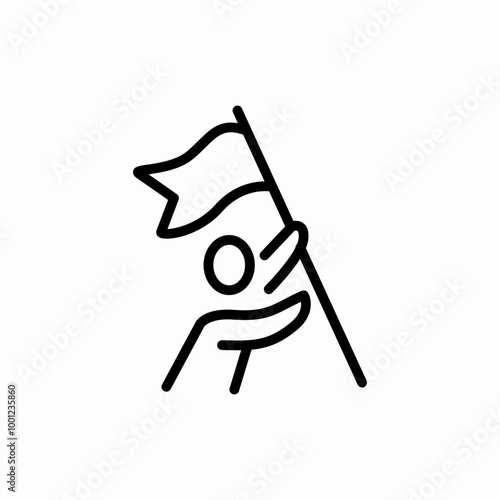 leadership with flag icon sign vector