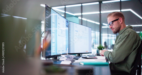 Fototapeta Digital Electronic Bill And Accountant E Invoice