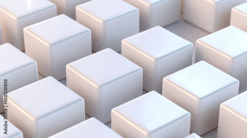 An abstract geometric pattern graphic background made from white 3D cubes An abstract geometric pattern graphic background made from white 3D cubes