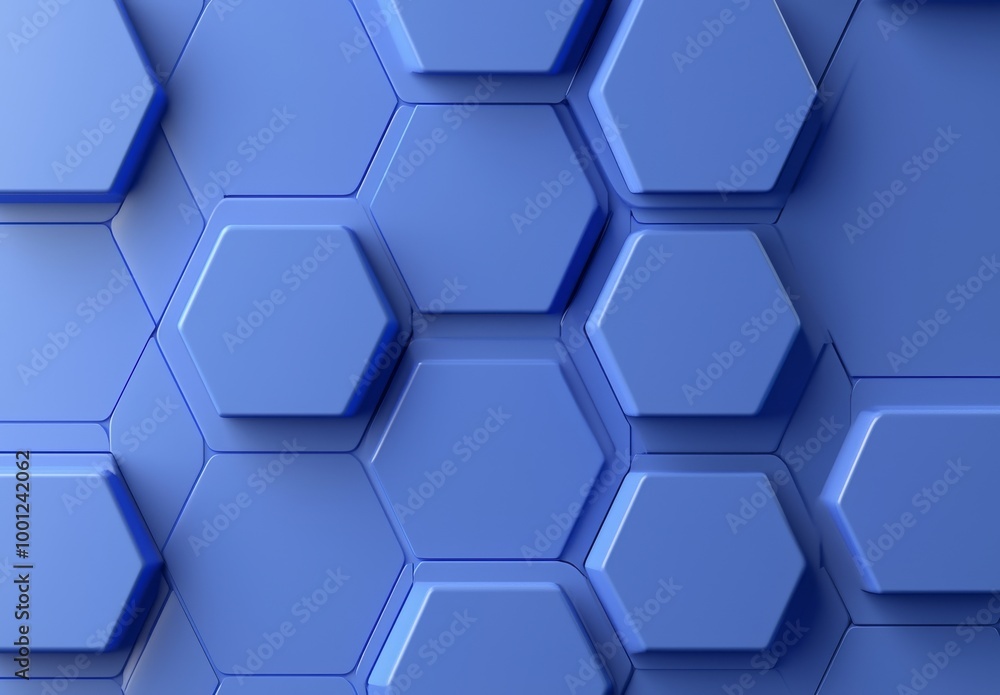 Geometric shapes on a blue abstract background, neon lights Geometric shapes on a blue abstract background, neon lights