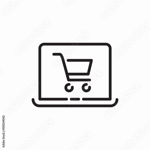 internet shopping pc icon sign vector
