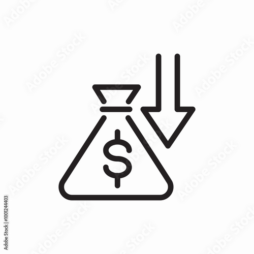 money descending icon sign vector
