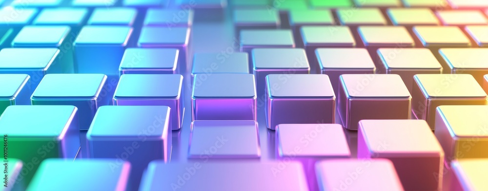 Obraz premium Geometric shapes and glowing lines adorn this abstract background