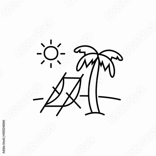 beach rest icon sign vector