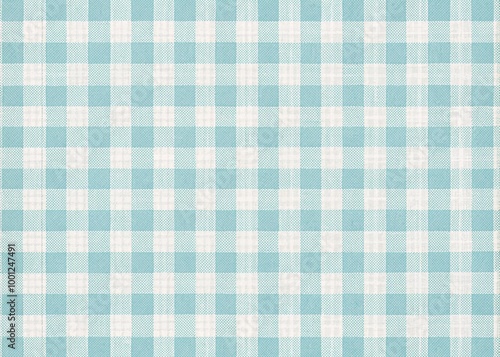 Soft, serene light blue gingham patterned background with subtle texture, ideal for adding a touch of rustic charm