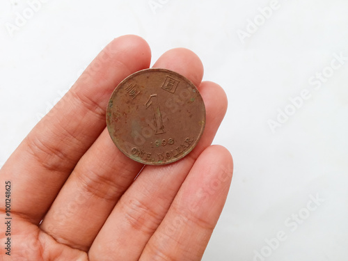 Photography coins in hand