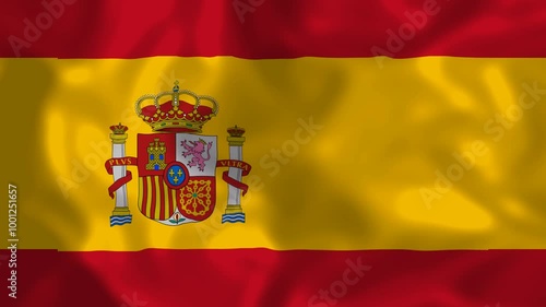 Wallpaper Mural Spain   flag animation, close-up. 3D animation. Torontodigital.ca