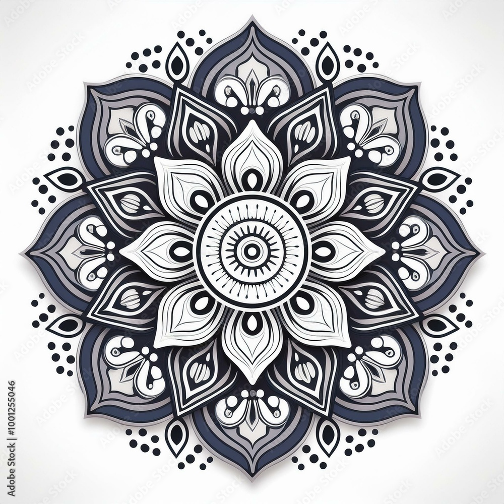 Mandala art design also called rangoli, decorative elements on white background Mandala art design also called rangoli, decorative elements on white background