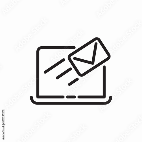 send mail laptop icon sign vector