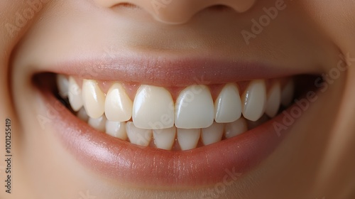 Before teeth whitening  yellowed, dull teeth, and after  shining, perfectly white teeth showcasing the treatment's effectiveness photo