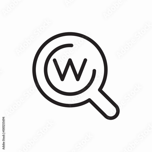 wiki search icon sign vector photo