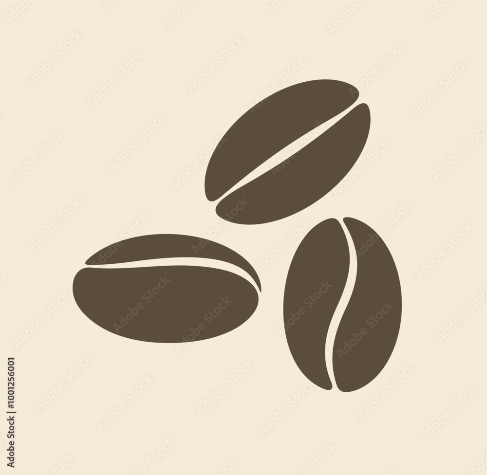 Fototapeta premium Coffee beans logo. Isolated coffe beans on white background