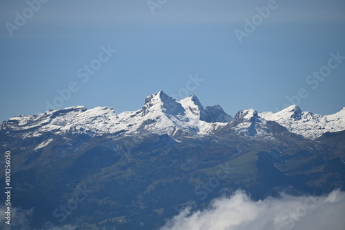 Austrian Alps covered in snow