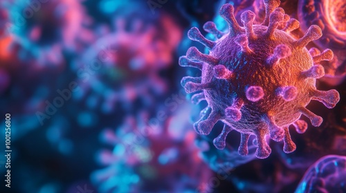 Colorful Virus Microscopy