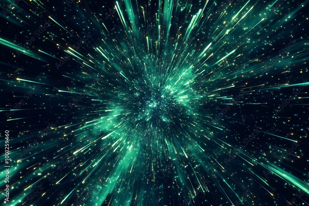 Bright beams and rapidly passing light rays intermingle with cosmic energy. Bright beams and rapidly passing light rays intermingle with cosmic energy.