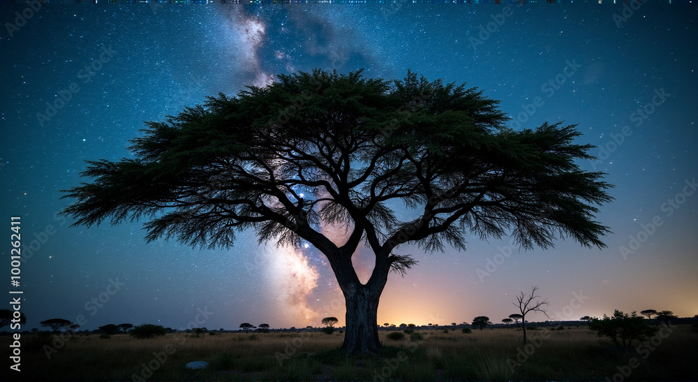 night landscape with tree night landscape with tree