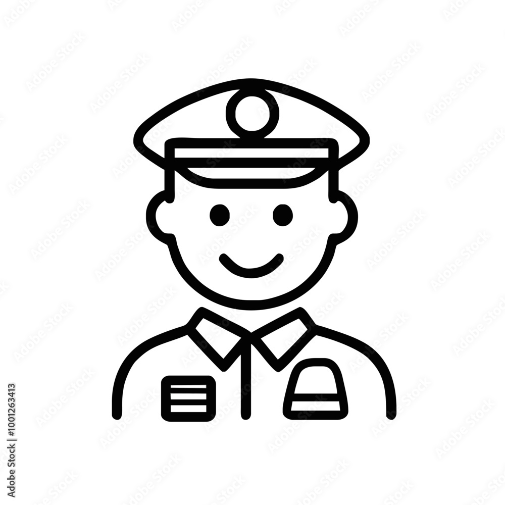 Line Drawing of a Friendly Police Officer
Line Drawing of a Friendly Police Officer