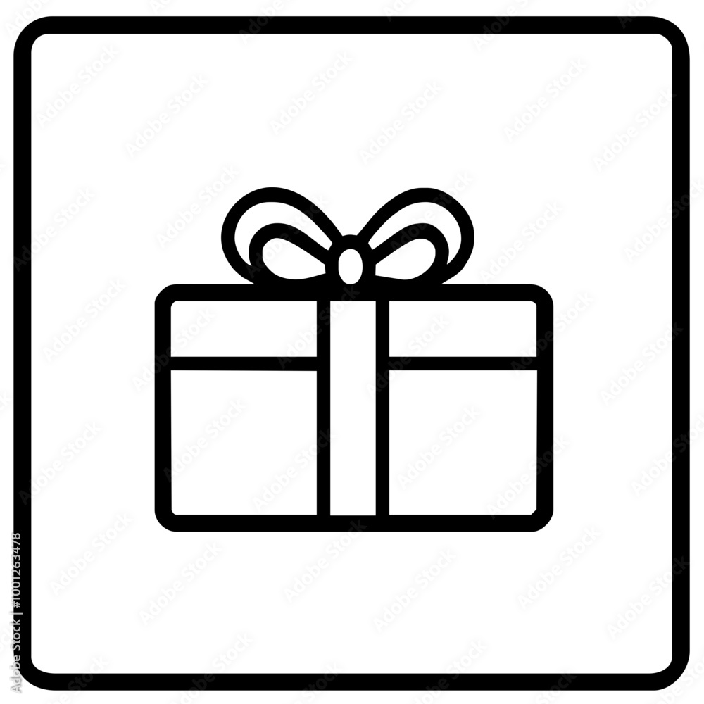 Gift Box Icon with Ribbon Inside a Frame
Gift Box Icon with Ribbon Inside a Frame