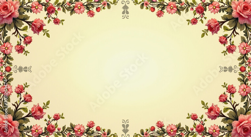 background with flowers and butterflies