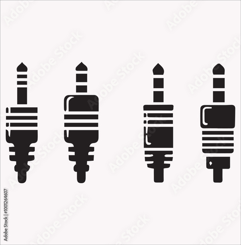 Audio Jack vector silhouette on a white background
