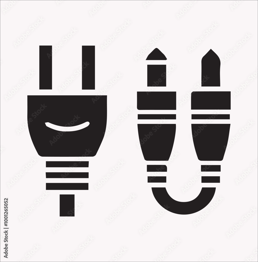 Audio Jack vector silhouette on a white background Audio Jack vector silhouette on a white background