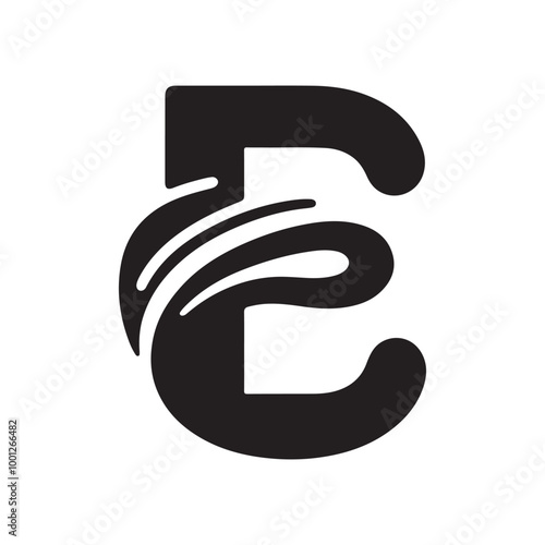 Chic and Stylish Letter E Silhouette Icon: A Versatile Logo Design for Creative Agencies, Startups, and Businesses Looking for a Modern Touch