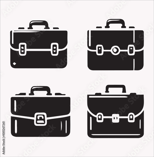 Download Office Bag Vector Silhouette - Ideal for Business and Professional on a white background