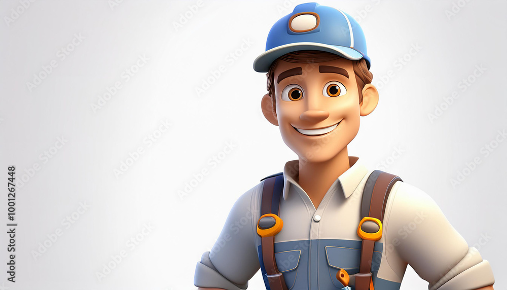 3d cartoon electrician 3d cartoon electrician