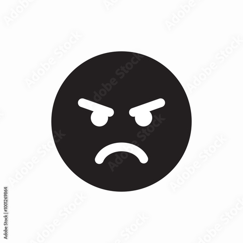 angry face emotion icon sign vector