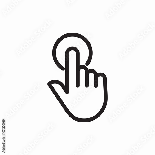 click touch it icon sign vector