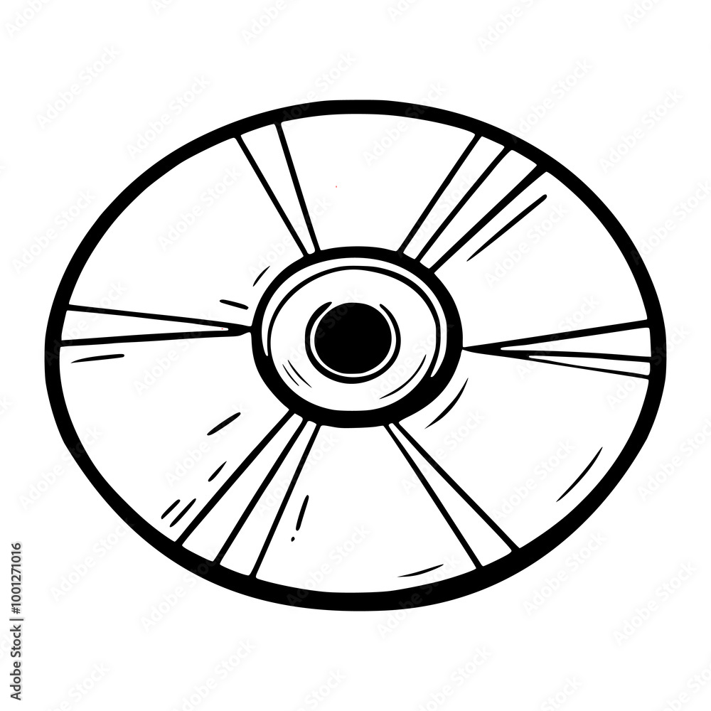 Fototapeta premium cartoon CD compact disc media doodle hand drawn vector illustration template design
