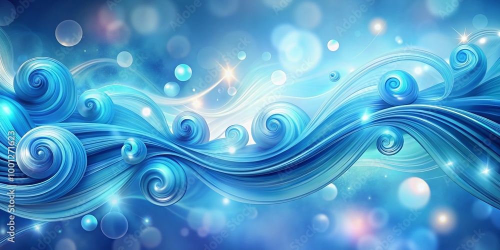 Vibrant blue abstract swirls dance across a soft gradient background, providing a shimmering, ethereal atmosphere Vibrant blue abstract swirls dance across a soft gradient background, providing a shimmering, ethereal atmosphere