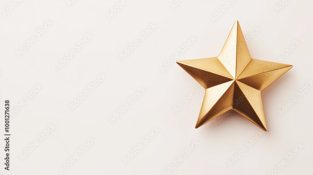 A minimalist gold star shape set against a clean white backdrop, symbolizing luxury and elegance for promotional materials A minimalist gold star shape set against a clean white backdrop, symbolizing luxury and elegance for promotional materials