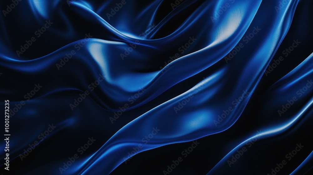 Obraz premium Abstract Blue Fabric Waves