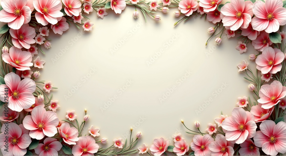 pink flowers frame pink flowers frame