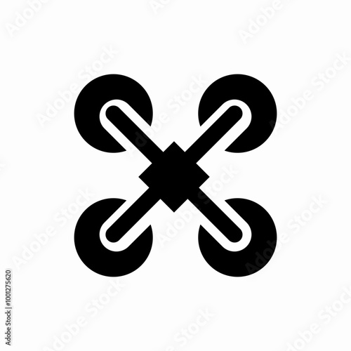 letter X drone icon sign vector